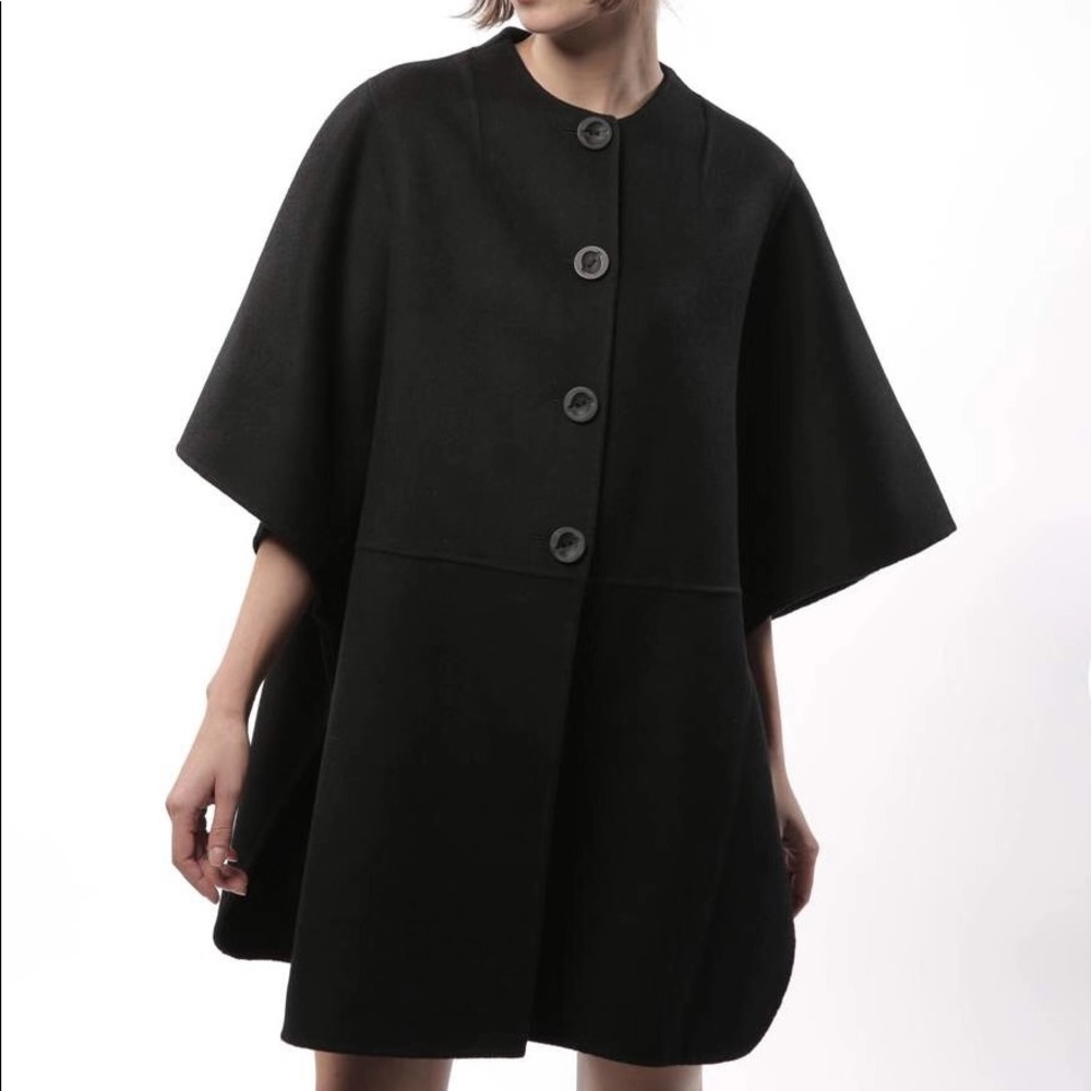 COPY - Black cashmere cape coat